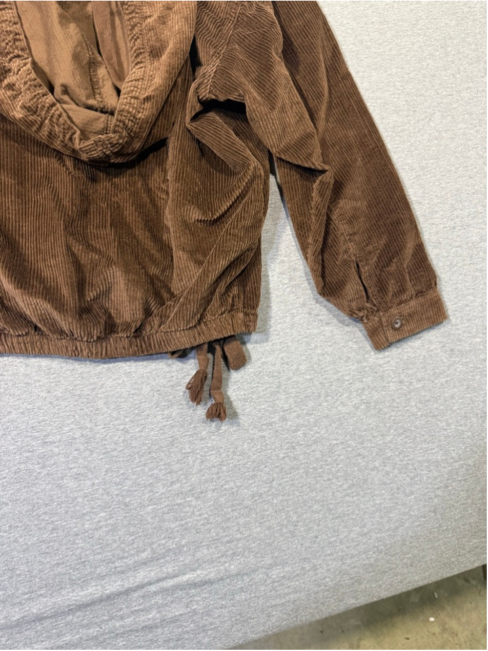 Women's American Eagle Brown Corduroy Hoodie L - Picture 6 of 6